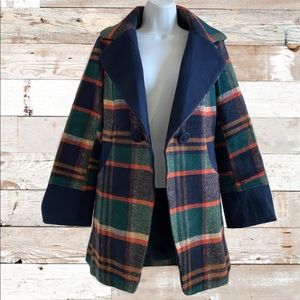New with tags plaid coat sz M